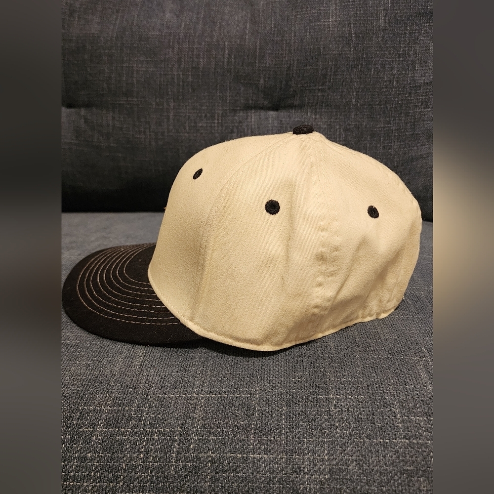 Billy Reid Cream + Black Loisiana State Embroided Basrball Hat, Size SM/MD - Picture 3 of 6